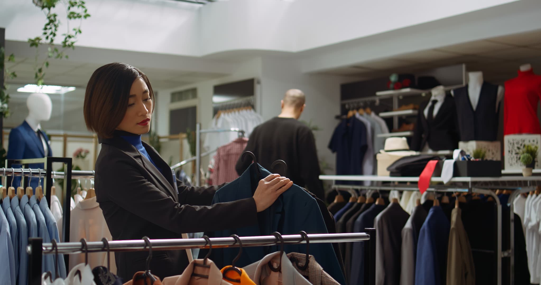 Customer returning items in a retail store