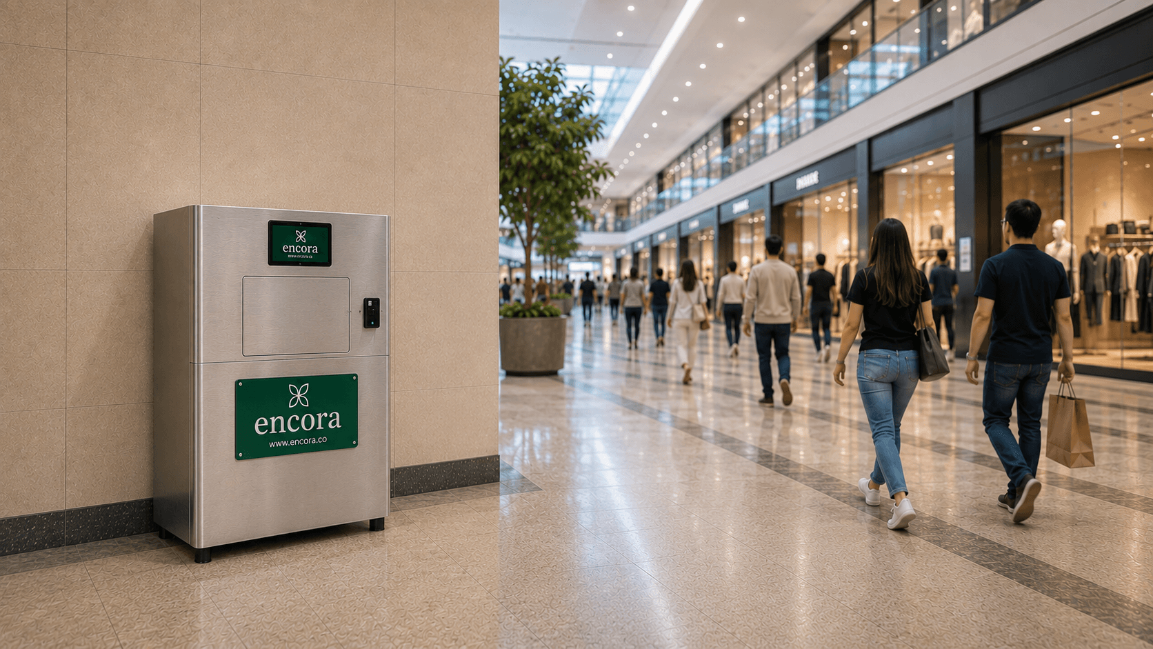 Encora Smart Return Bin in retail environment